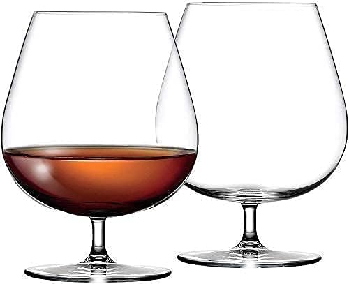 BLISS START Italian Premium Classic Brandy Glasses Set of 6 250 ML NonLead Crystal Clear Ideal for White or Red Wine Glasses Classic Brandy Glasses Wine Glasses UltraThin Small Stem Clear - Image 1