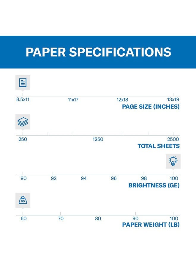 Hammermill Cardstock, Premium Color Copy, 60 lb, 8.5 x 11-1 Pack (250 Sheets) - 100 Bright, Made in the USA Card Stock, 122549R, White - Image 3