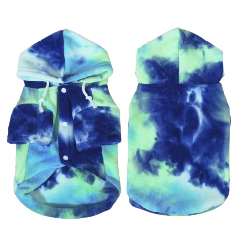 Mklhgty Tie Dye Dog Hoodie, Winter Coat for Small Dogs - Ultra-Soft Adjustable Warm Hood, Breathable Comfort Fabric for Daily Use - Image 5