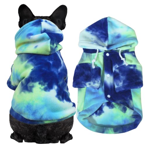Mklhgty Tie Dye Dog Hoodie, Winter Coat for Small Dogs - Ultra-Soft Adjustable Warm Hood, Breathable Comfort Fabric for Daily Use - Image 3