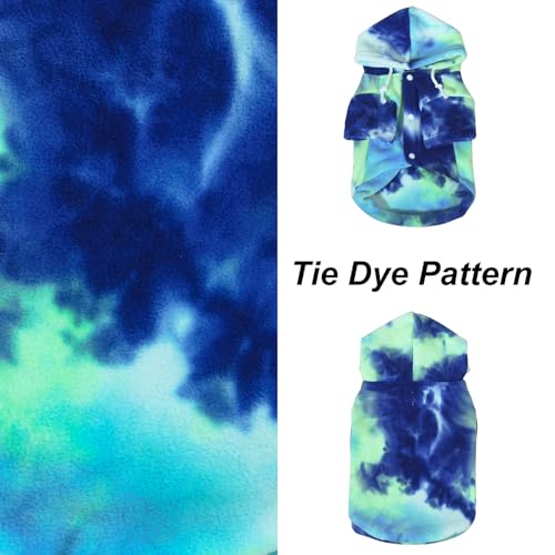 Mklhgty Tie Dye Dog Hoodie, Winter Coat for Small Dogs - Ultra-Soft Adjustable Warm Hood, Breathable Comfort Fabric for Daily Use - Image 4