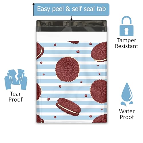Pro Supply Global 10x13 (100) Cookies and Cream Designer Poly Mailers Waterproof Self Sealing Tear Resistant Polymailers Shipping Envelopes Premium Printed Bags For Small Businesses - Image 2