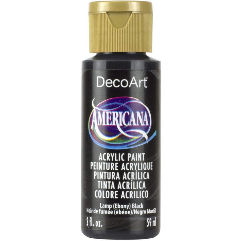 DecoArt Americana Acrylic Paint, 2-Ounce, Lamp Black (DAO67-3) - Image 1