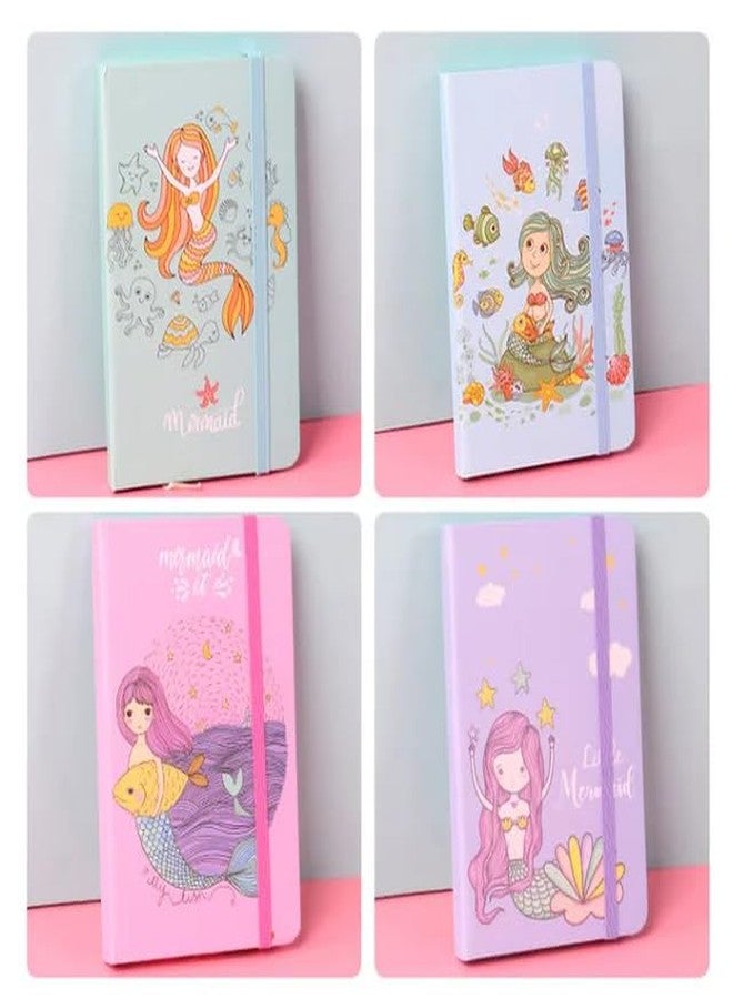 SID MAGIC Cute Mermaid A7 Mini Notebook Diary Set (Pack of 2 Any mix) Pastel Pocket Journal with Elastic Band for Girls, Kids - Image 1