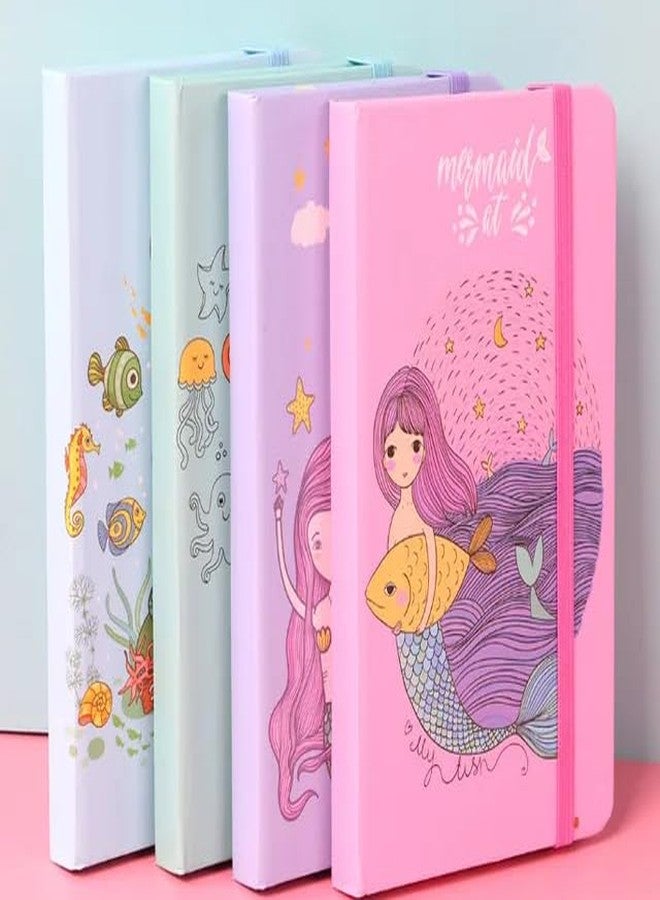 SID MAGIC Cute Mermaid A7 Mini Notebook Diary Set (Pack of 2 Any mix) Pastel Pocket Journal with Elastic Band for Girls, Kids - Image 3