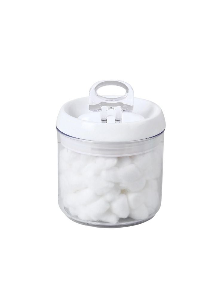 CLEAR Transparent Plastic Food Storage Jar with White Lid - Image 1
