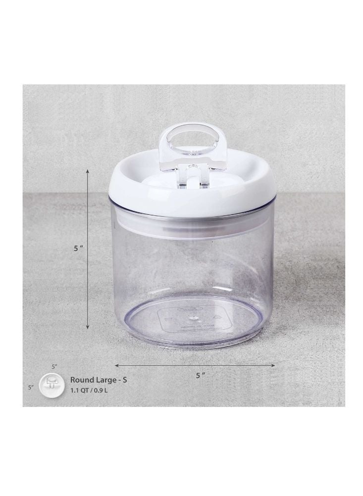 CLEAR Transparent Plastic Food Storage Jar with White Lid - Image 2