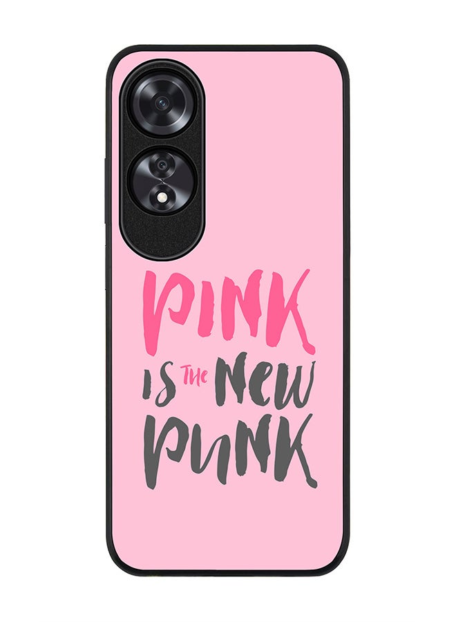 Stylizedd Rugged Black edge case for Oppo A60, Slim fit Soft Case Flexible Rubber Edges Anti Drop TPU Gel Thin Cover -  Pink is the new punk - Image 1
