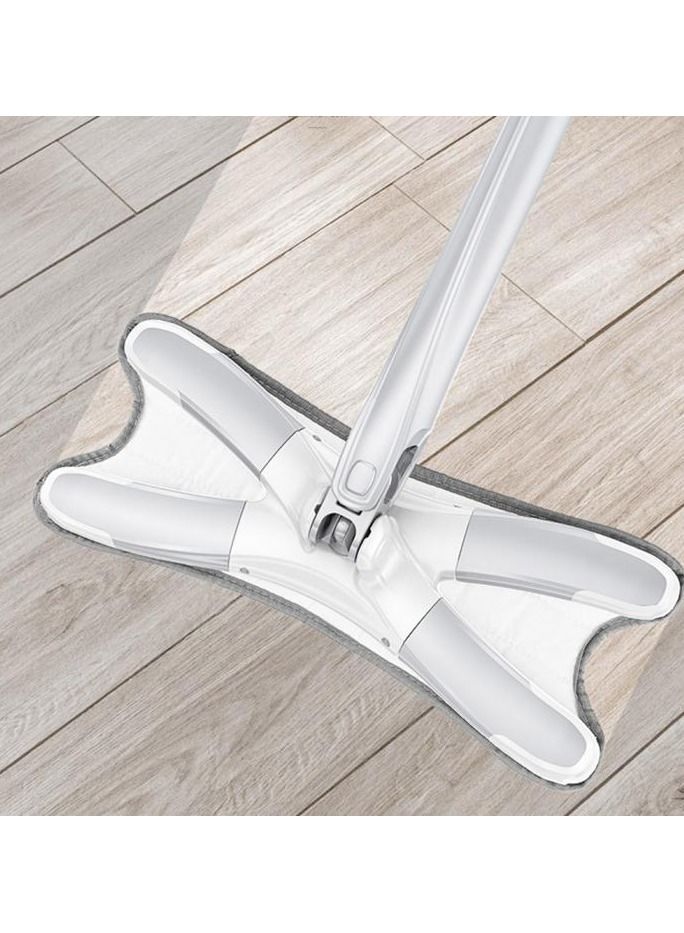 DubaiGallery X-type Floor Clean Mop with 360 Rotating Head, Microfiber Floor Mop Hand-free wash Flat Mop Manual Extrusion Household Cleaning Tools with 6pack Replacement Mop Cloths  - Image 2