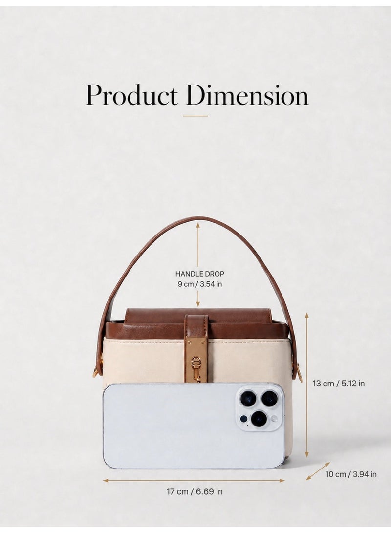 BLLE ROWN Women Handbag Elegant Bags for Ladies  Compact Shoulder and Tote with Golden Buckle Crossbody ladies bag for Work Daily Use Commute - Image 5