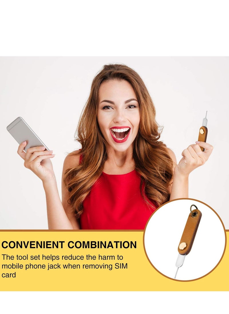 20 Pieces SIM Card Removal Tools Universal Tray Eject Pin Ejector Tool with 1 Detachable Keychain Charm for Smart Phones and Tablets - Image 4