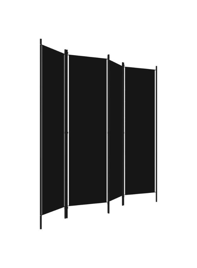 فيداكسل فاصل غرفة مكون من 4 ألواح باللون الأسود 200×180 سم قسم الخصوصية  - Image 2