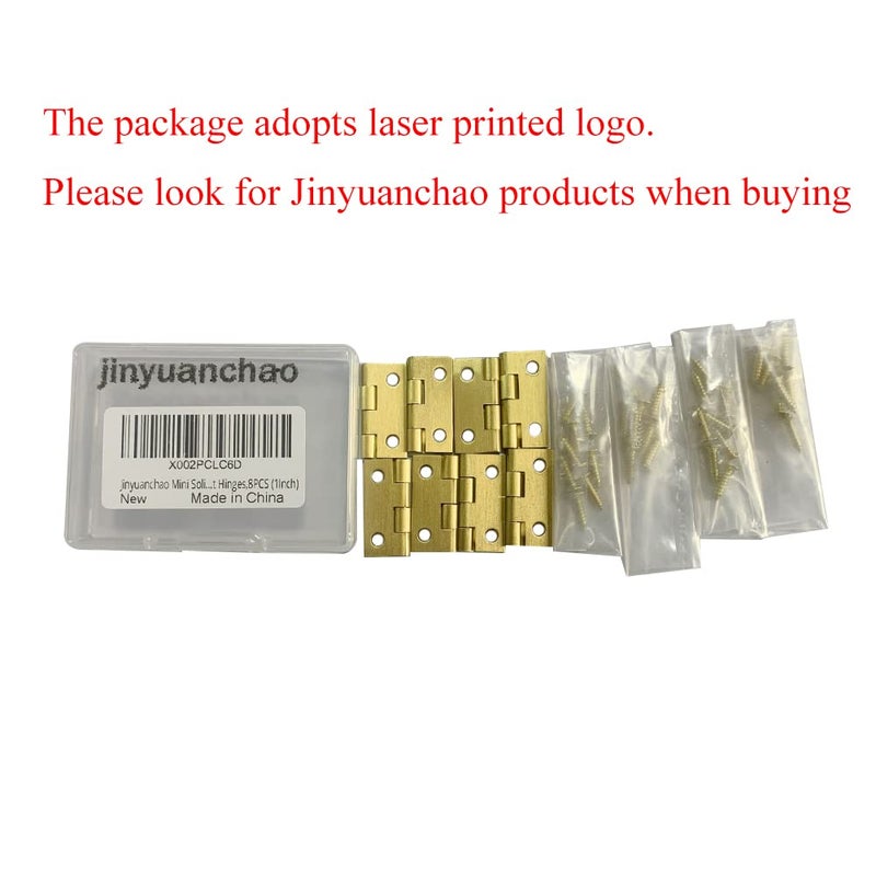 Jinyuanchao Mini Solid Brass Hinges Cabinet Drawer Butt Hinges for Jewelry Chest Wood Box,1/1.5/2.5Inch,Butt Hinges,8PCS (1Inch) - Image 4