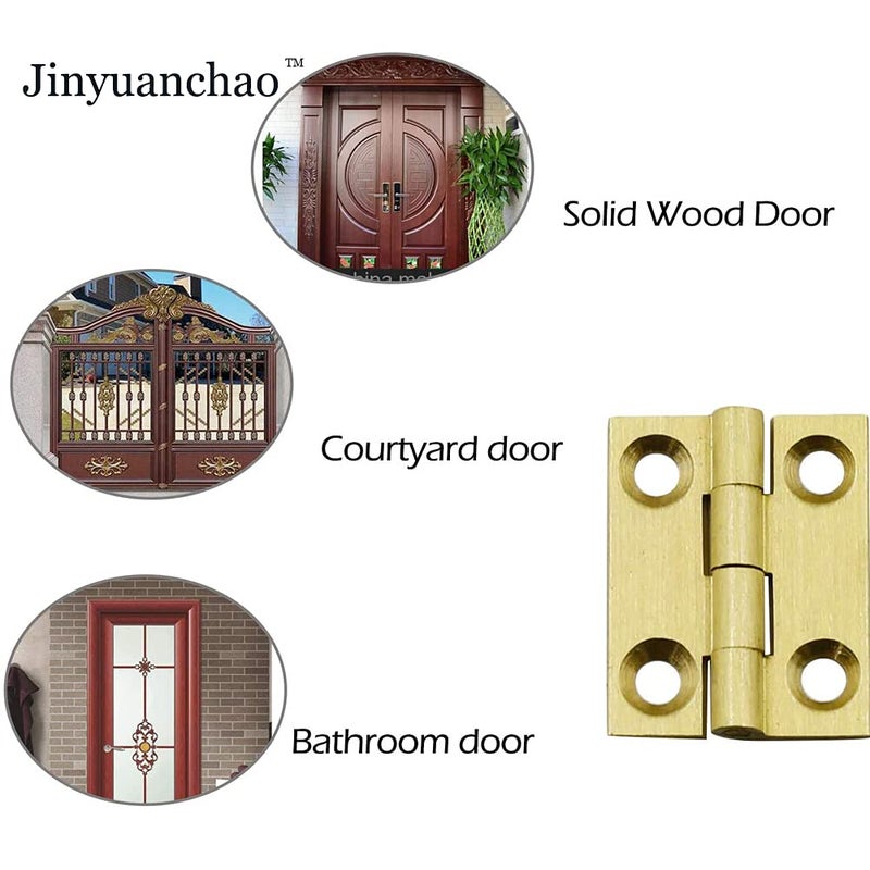 Jinyuanchao Mini Solid Brass Hinges Cabinet Drawer Butt Hinges for Jewelry Chest Wood Box,1/1.5/2.5Inch,Butt Hinges,8PCS (1Inch) - Image 3