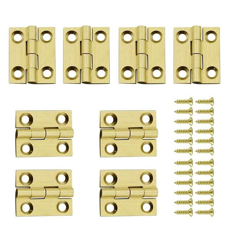 Jinyuanchao Mini Solid Brass Hinges Cabinet Drawer Butt Hinges for Jewelry Chest Wood Box,1/1.5/2.5Inch,Butt Hinges,8PCS (1Inch) - Image 1