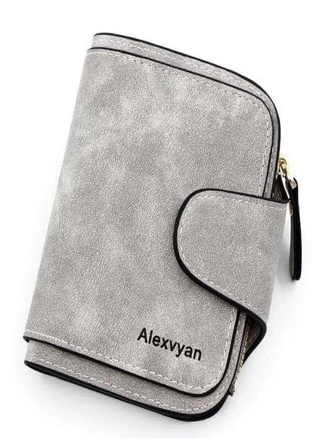 Alexvyan Small Women's Purse Wallet Organizer Female Hand Clutch Women/Ladies/Girls Leather Wallets Credit Card Holder (Grey) - Image 1