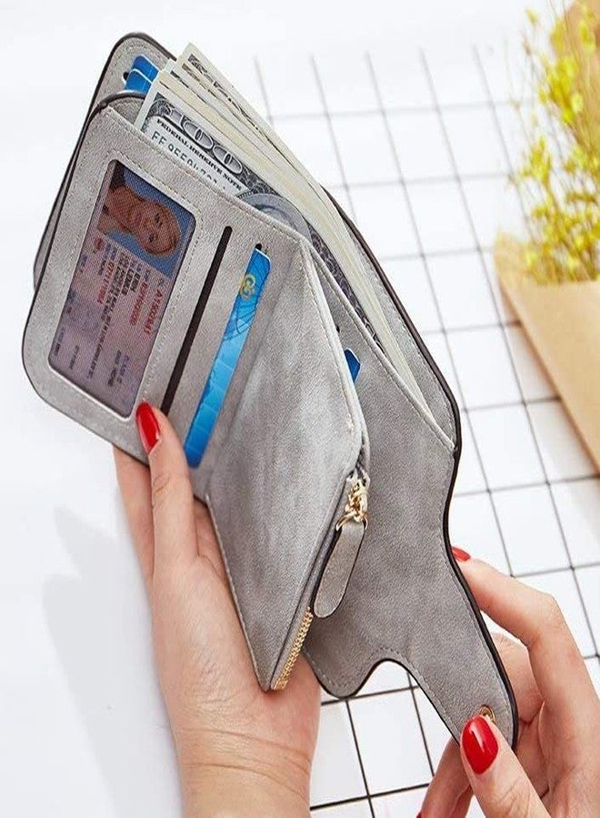 Alexvyan Small Women's Purse Wallet Organizer Female Hand Clutch Women/Ladies/Girls Leather Wallets Credit Card Holder (Grey) - Image 3