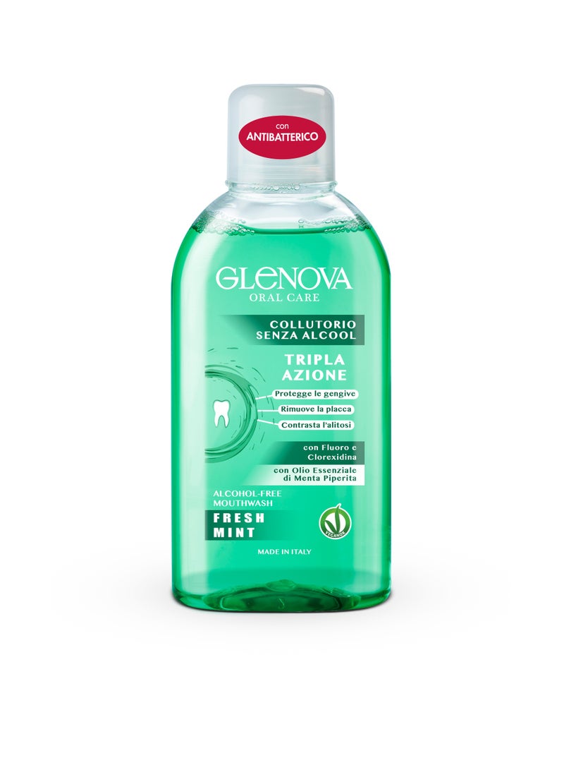 Glenova Mouthwash Fresh Mint Alcohol Free 400ML | Long Lasting Fresh Breath & Gentle Oral Care | Fresh Cooling Sensation |Supports Oral Hygiene - Image 1