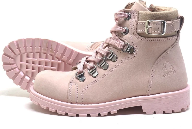Raker Griffon Genuine Leather Pink Zippered Winter Girls' Boots