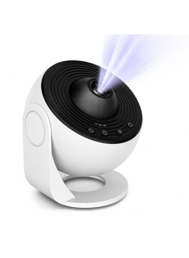 4K HD Projector Galaxy Night Light, 360° Rotation, 12 Film Discs, White - Image 1