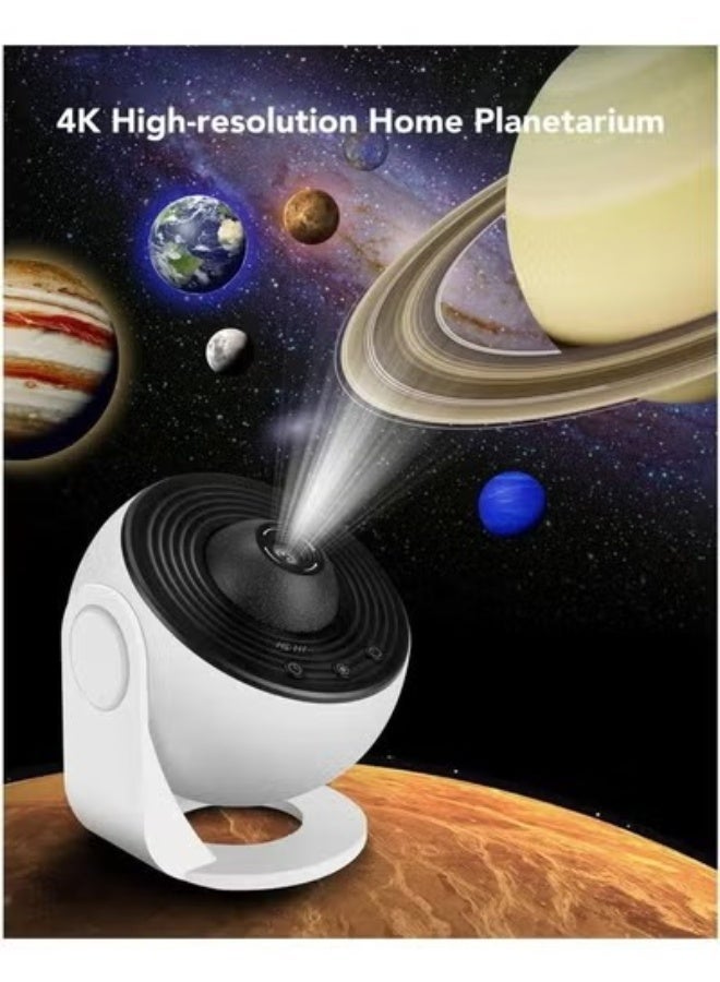 4K HD Projector Galaxy Night Light, 360° Rotation, 12 Film Discs, White - Image 2