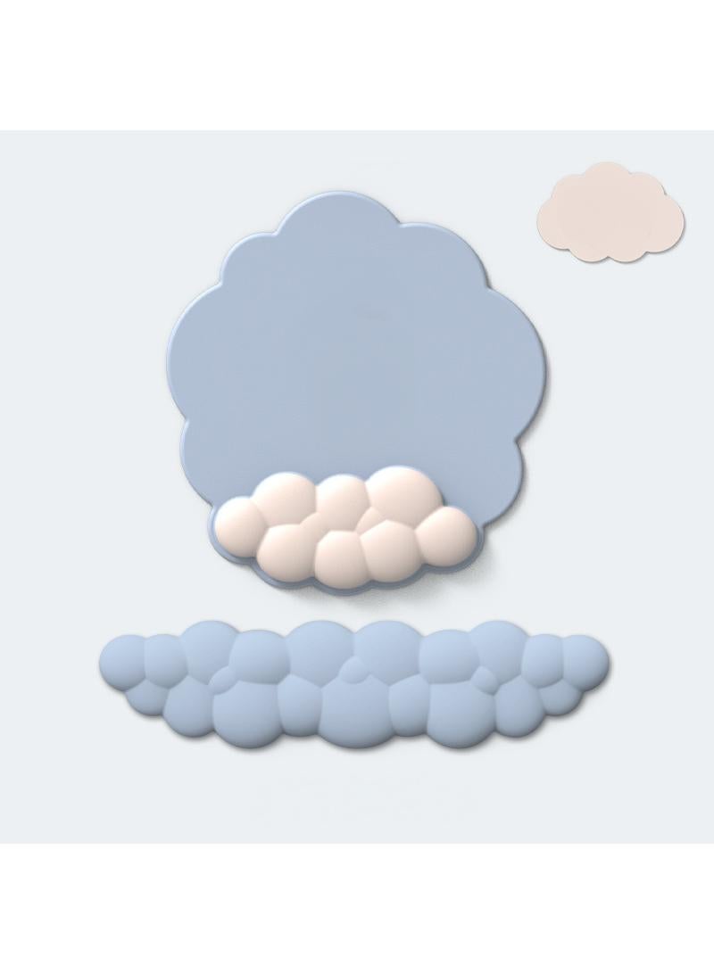 Y&D 3-Piece Office Keyboard Cloud Wrist Rest And High Density Memory Silicone Non Slip Base Mouse Pad - Image 1