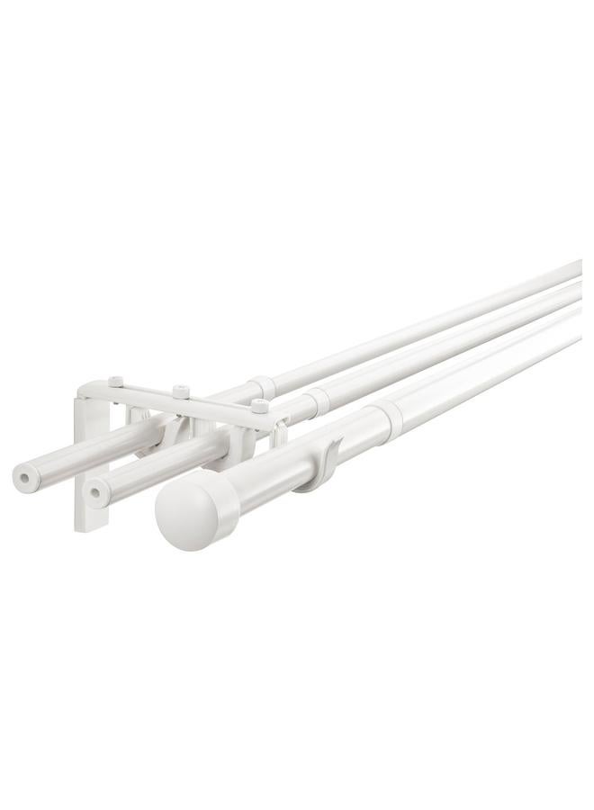 erorex Triple curtain rod combination, white, 120-210 cm - Image 1