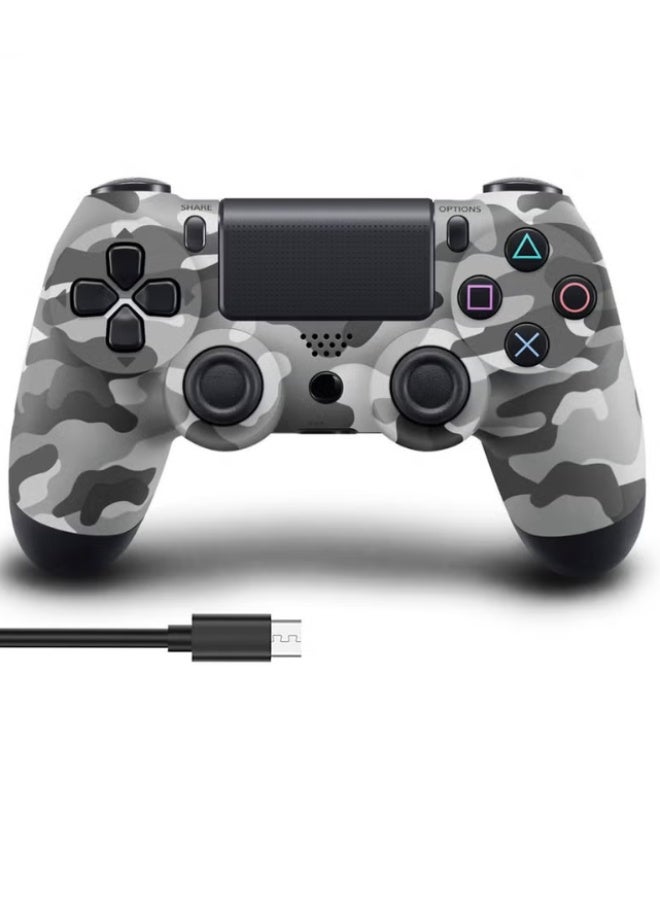 Camouflage Wired Game Controller for PS4, Wired Gamepad with Dual Vibration, Touch Panel, Wired Gaming Joystick for PlayStation 4