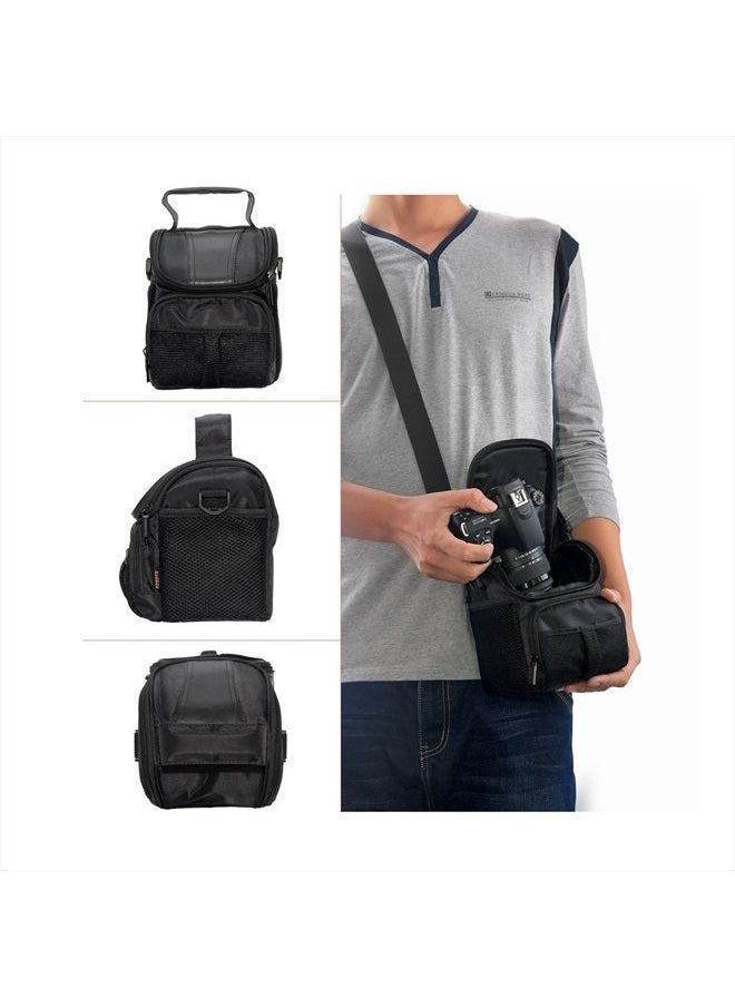 FOSOTO Waterproof (with Rain Cover) Black Camera Case Bag Compatible for Canon EOS M10 M6 M2 Mrak II M50 M100 Rebel T3i T4i T5 SL1, Nikon P600 D3300 D3400 D5100 D5300 D7200,Sony RX10M3,Olympus EM10  - Image 2