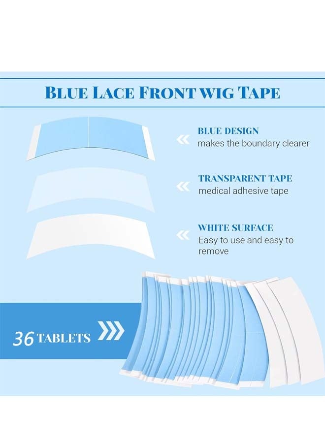 36Pcs Lace Tape for Wigs, Double Sided Hair System Clear Toupee Tape,Wigs and Accessories - Image 4