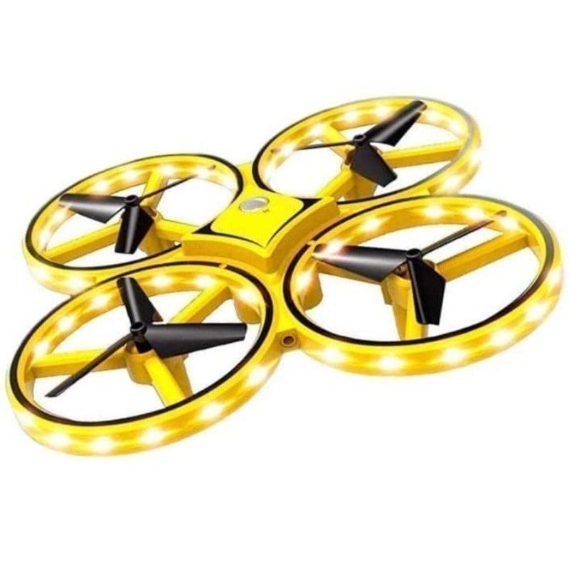 SVRC Hand Gesture Controlled Mini Flying Drone with Smart Watch Controlled Quadcopter LED Infrared Induction Toy Yellow - Image 3