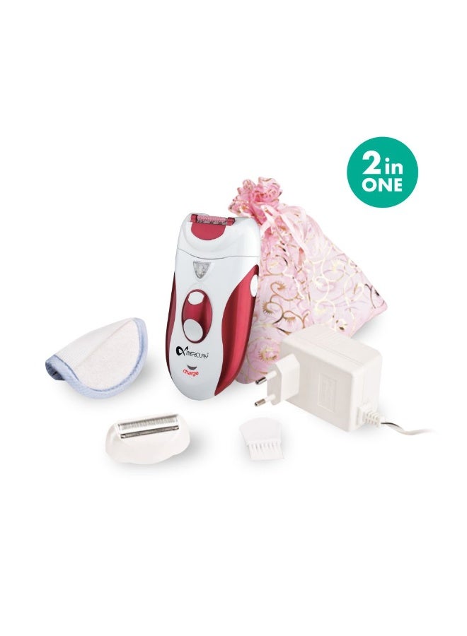 Mercury RECHARGEABLE LADY EPILATOR & SHAVER - CORD AND CORDLESS USE - POWERFUL MOTOR - PRECISION STAINLESS STEEL CUTTING BLADE - 40 MINUTES WORKING - LED LIGHT. - Image 1
