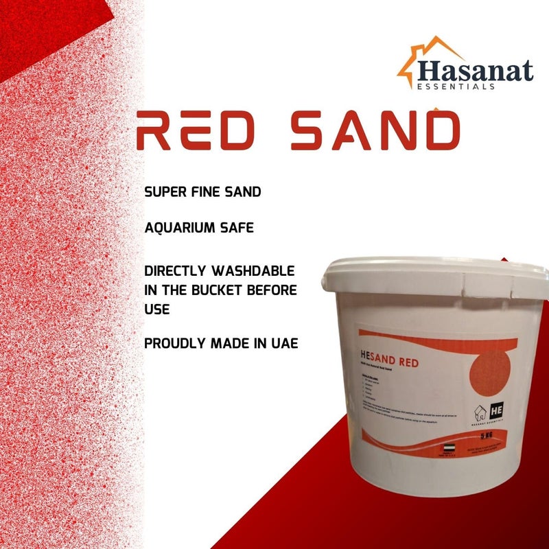 Hasanat Essentials Multi-Purpose Natural Sand Gravel 5KG Bucket Pack (Red Sand 5KG Bucket) - Image 2