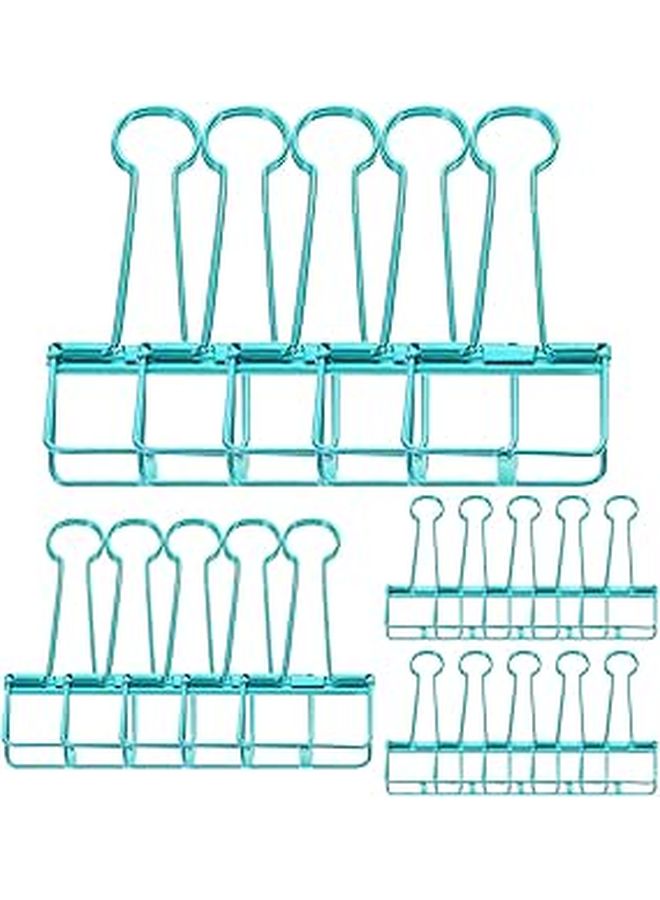 20pcs Stainless Steel Binder Clips Set 5 Large 2 Inch 5 Medium 10 Small Hollow Design Document Fasteners for Office School and Business Use - Image 1