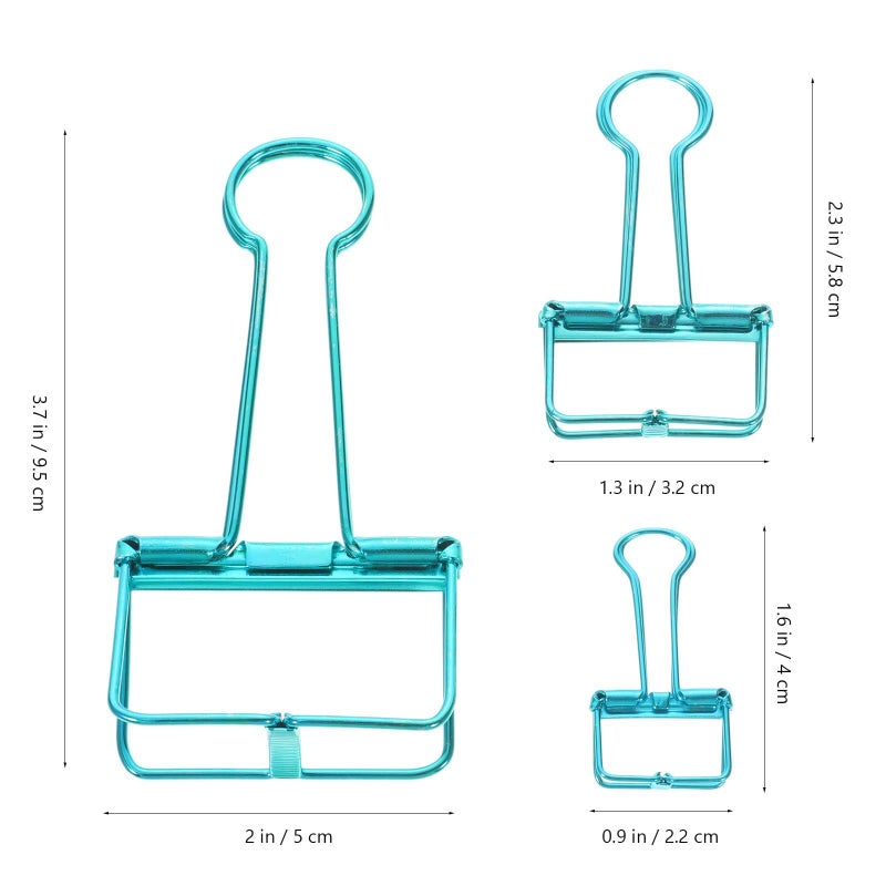 20pcs Stainless Steel Binder Clips Set 5 Large 2 Inch 5 Medium 10 Small Hollow Design Document Fasteners for Office School and Business Use - Image 3