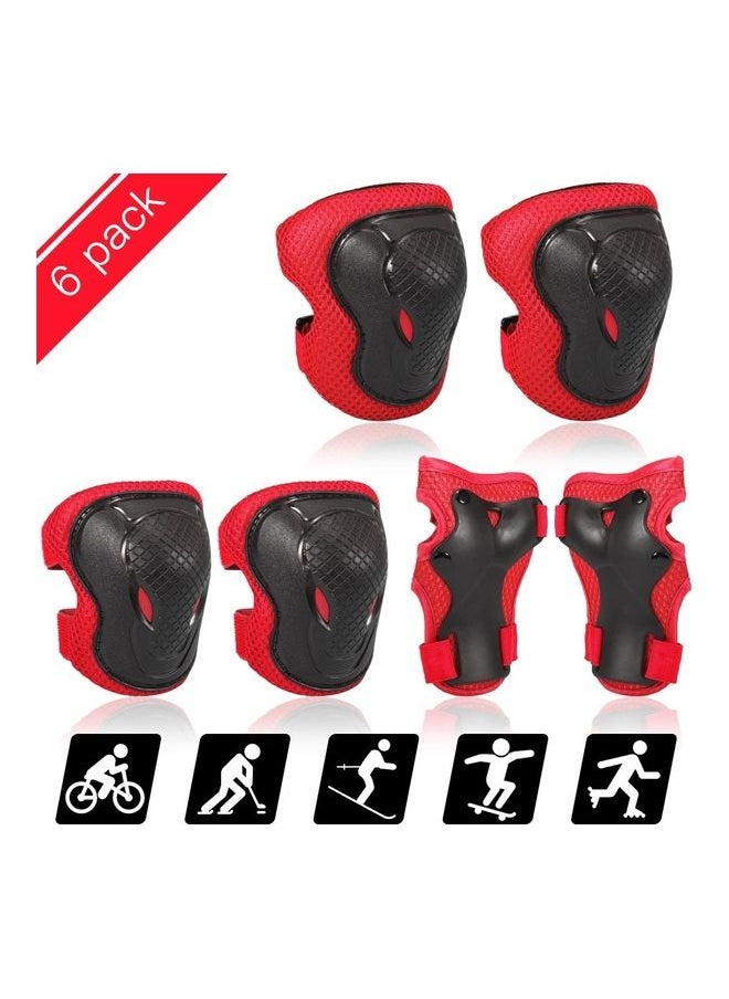 NIBEMINENT 6-Piece Knee Elbow Pads With Wrist Guards Set 