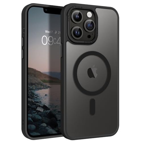 BENTOBEN Magnetic for iPhone 13 Pro Max Case, [Compatible with MagSafe] Translucent Matte Frosted Anti-Fingerprint Slim Shockproof Women Men Protective Cover Case for iPhone 13 Pro Max 6.7",Black - Image 1