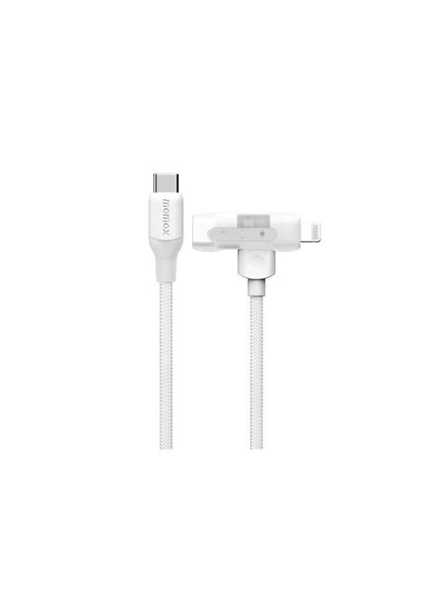 2-in-1 USB-C to Lightning Braided Cable 1.5m - White