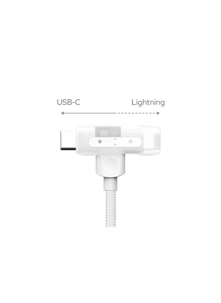 2-in-1 USB-C to Lightning Braided Cable 1.5m - White