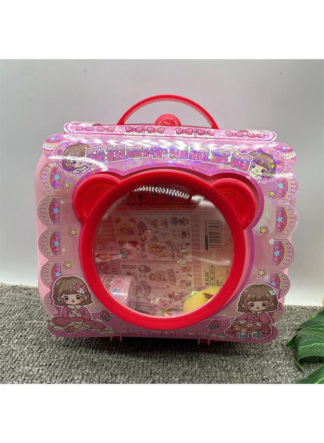 Bluejw Hand Account Suit Gift Box Girl's Heart Cute Hand Account Book Children's Full Set Of Goo Card Stickers Suitcase Surprise Treasure Box - Image 1