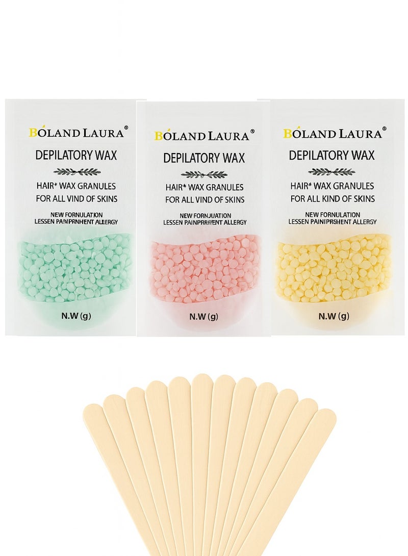 BOLAND LAURA DEPILATORY WAX HARD WAX GRANULES FOR ALL KIND OF SKINS Consists of 3 boxes and 20 sticks - Image 1