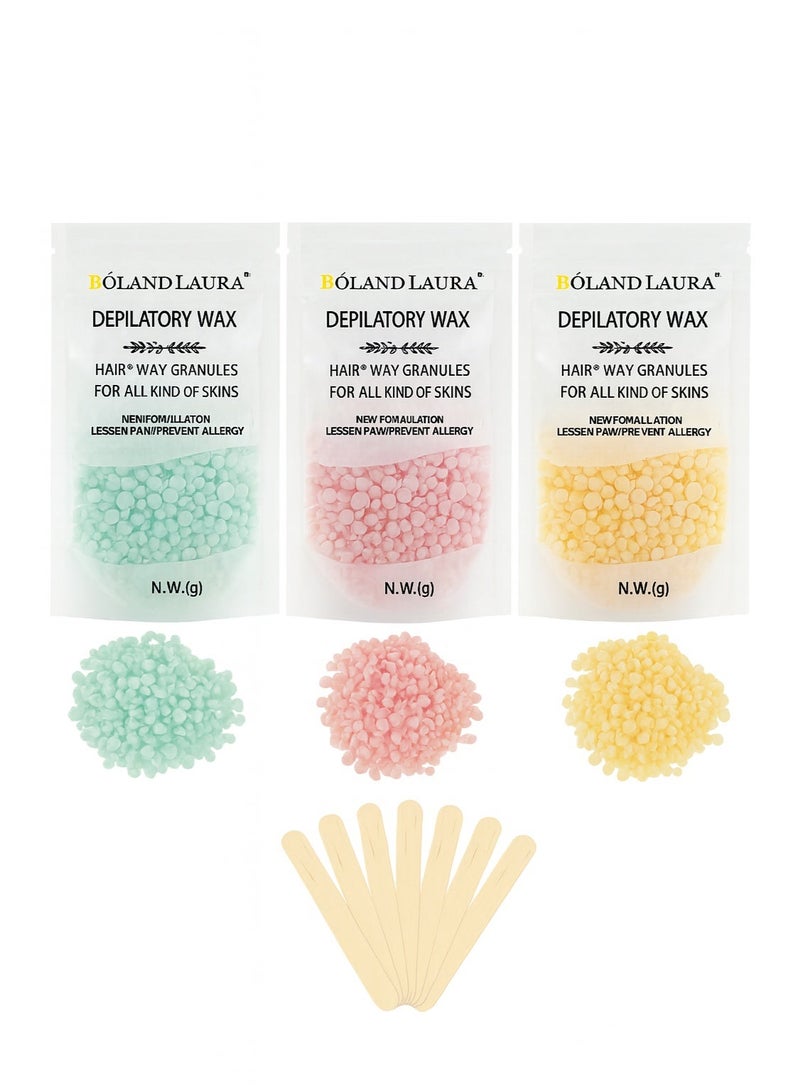 BOLAND LAURA DEPILATORY WAX HARD WAX GRANULES FOR ALL KIND OF SKINS Consists of 3 boxes and 20 sticks - Image 2