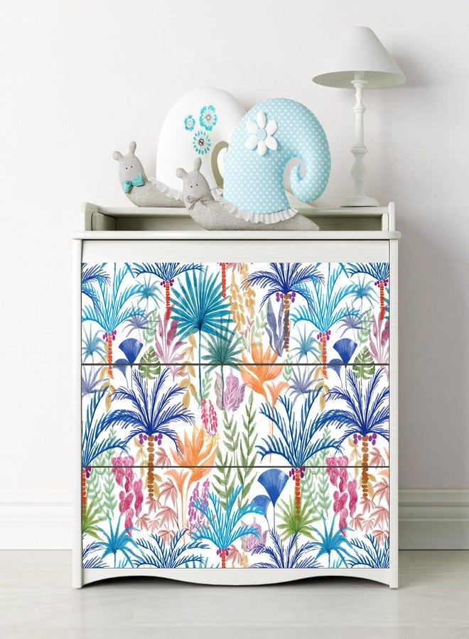 practicalWs Boho Peel and Stick Wallpaper Floral Decorative Wallpaper Beach Tropical Coconut Tree Self Adhesive Wall Paper Vinyl Wrap Roll 17.7" x 118.1" - Image 5