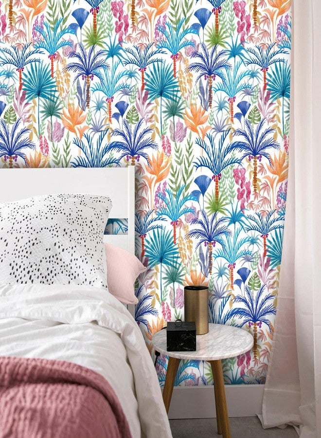 practicalWs Boho Peel and Stick Wallpaper Floral Decorative Wallpaper Beach Tropical Coconut Tree Self Adhesive Wall Paper Vinyl Wrap Roll 17.7" x 118.1" - Image 4