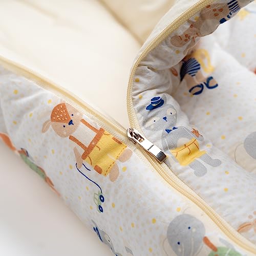 haus & kinder 3 in 1 Baby Sleeping Bag & Carry Nest | Cotton Bedding Set for Infants & New Born Baby | Portable/Travel & Skin Friendly | 0-6 Months (Jungle Party) - Image 5