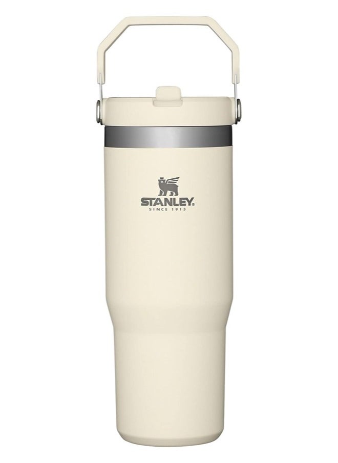 Stanley - IceFlow Stainless Steel Tumbler - Vacuum Insulated Water Bottle for Home, Office or Car Reusable Cup with Straw Leak Resistant Flip Cold  30oz (Cream) - Image 1