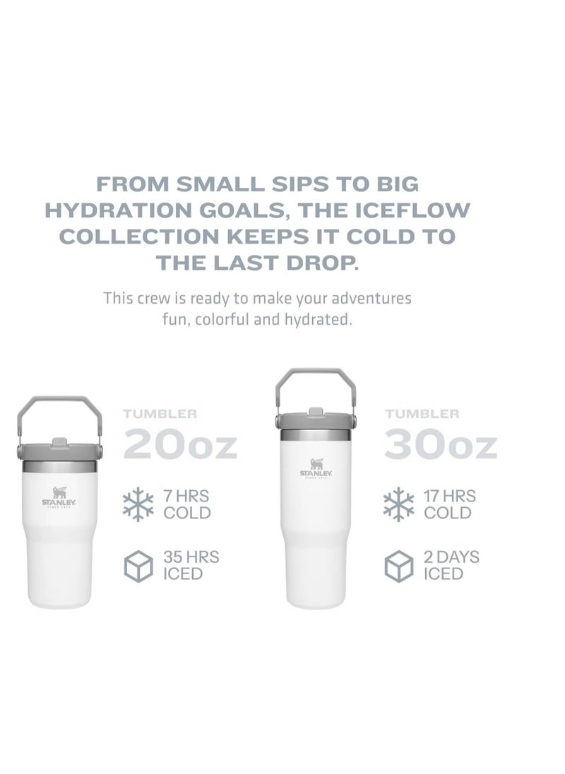 Stanley - IceFlow Stainless Steel Tumbler - Vacuum Insulated Water Bottle for Home, Office or Car Reusable Cup with Straw Leak Resistant Flip Cold  30oz (Cream) - Image 1