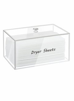 Y&D Dryer Sheet Holder, Dispenser, Acrylic Container Storage Box for Laundry Room Organization, Holds Sheets, Balls, Clothes Pins, Pods  - Image 1