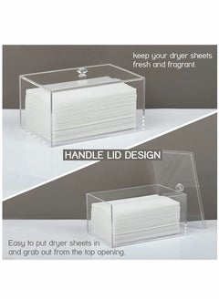 Y&D Dryer Sheet Holder, Dispenser, Acrylic Container Storage Box for Laundry Room Organization, Holds Sheets, Balls, Clothes Pins, Pods  - Image 3