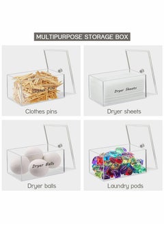 Y&D Dryer Sheet Holder, Dispenser, Acrylic Container Storage Box for Laundry Room Organization, Holds Sheets, Balls, Clothes Pins, Pods  - Image 5